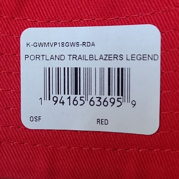 NBA Portland Trail Blazers Legend MVP Adjustable Hat Red NWT in‎ packaging - Picture 9 of 9